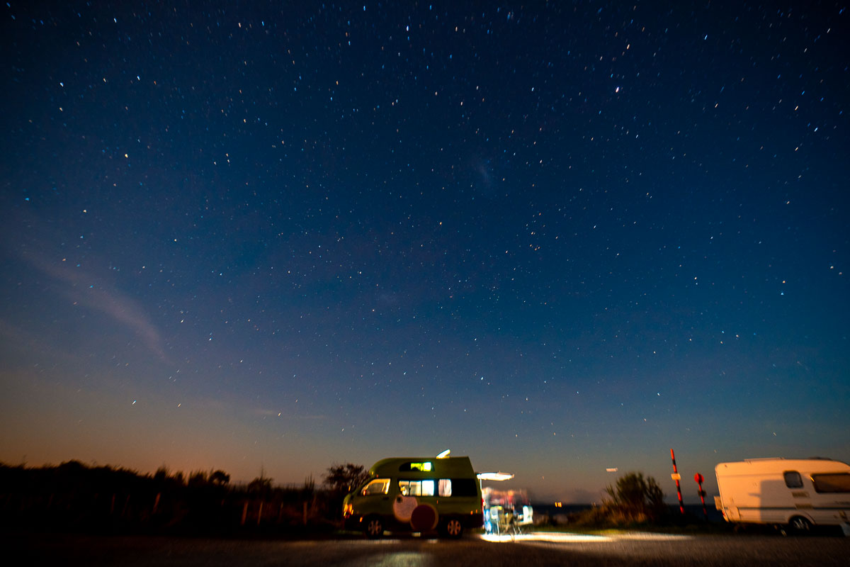 Campervan Under Stars at Taupo Freedom Camping Site - New Zealand Accommodation