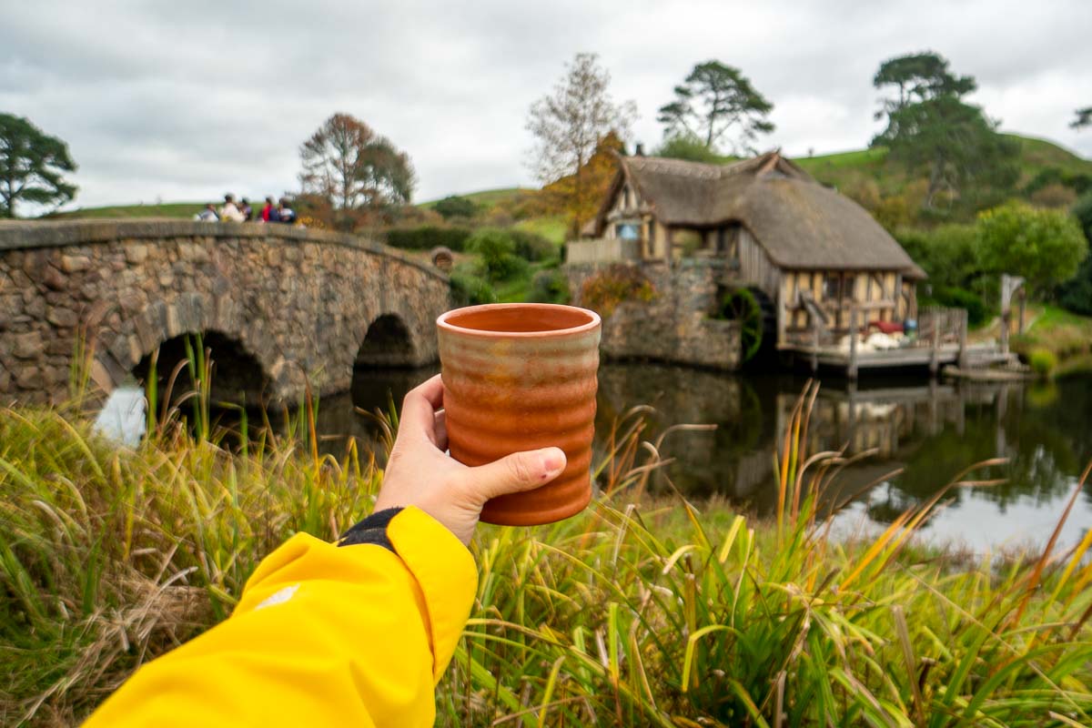 Complimentary Drink at Hobbiton Movie Set Tour - New Zealand Itinerary North Island