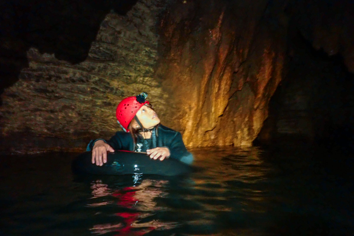 Floating through the Ruakuri Cave Black Labyrinth Tour - New Zealand Itinerary North Island