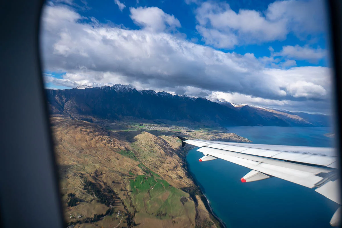 vliegen vanaf het Zuidereiland - Nieuw-Zeeland route Noordereiland