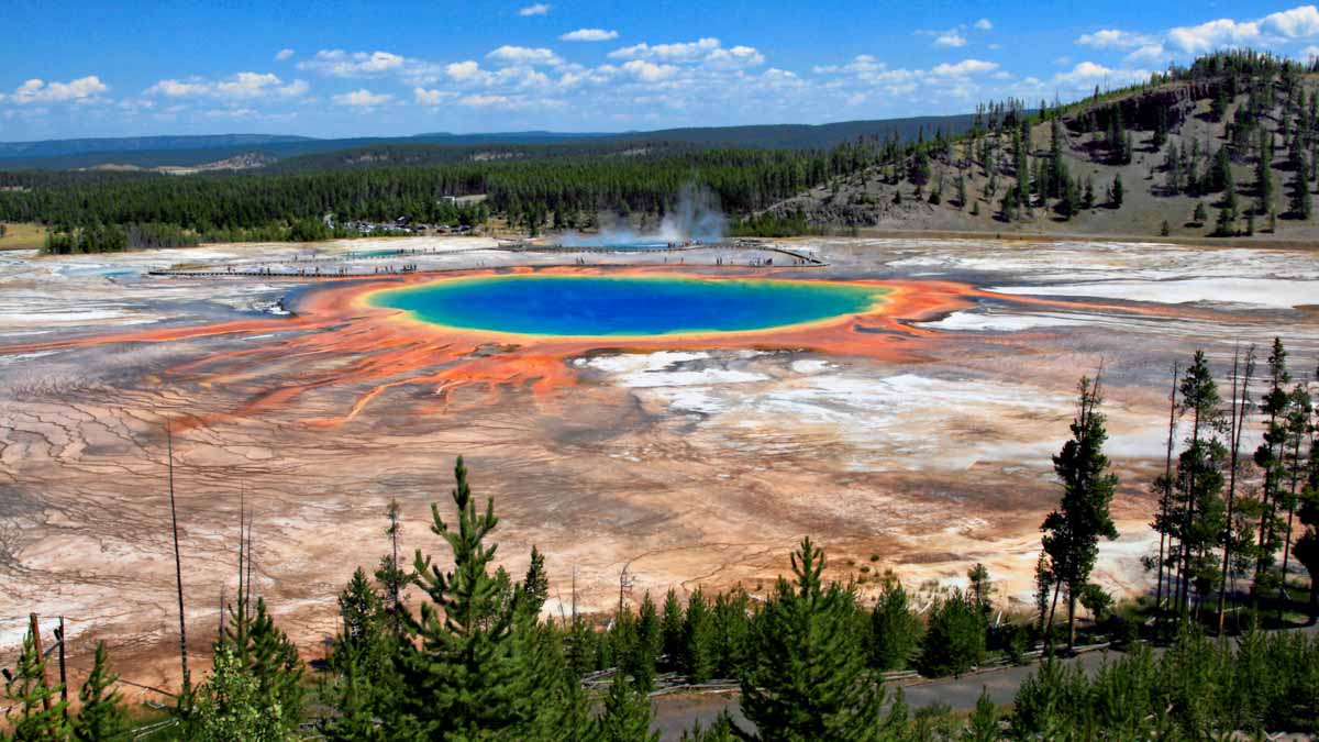 Grand Prismatic Spring in Yellowstone National Park, Yellowstone Grand Loop - USA road trip