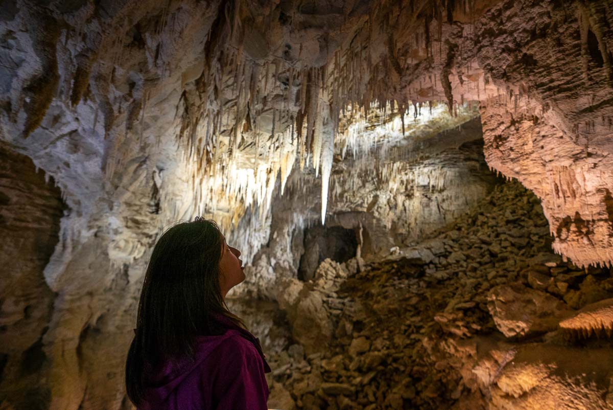 Looking at Ruakuri Glowworm Caves in Waitomo - New Zealand Itinerary North Island