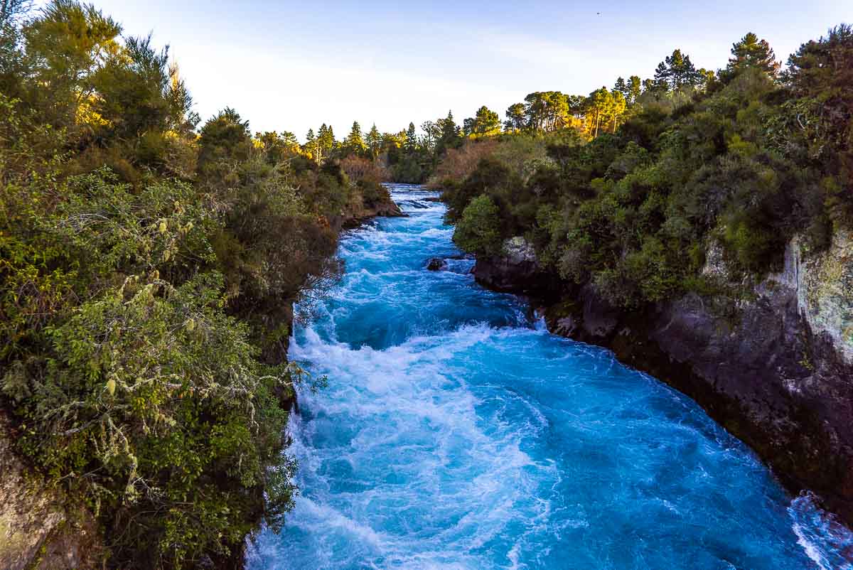 Taupo Huka Falls - Nový Zéland itinerář Severní ostrov