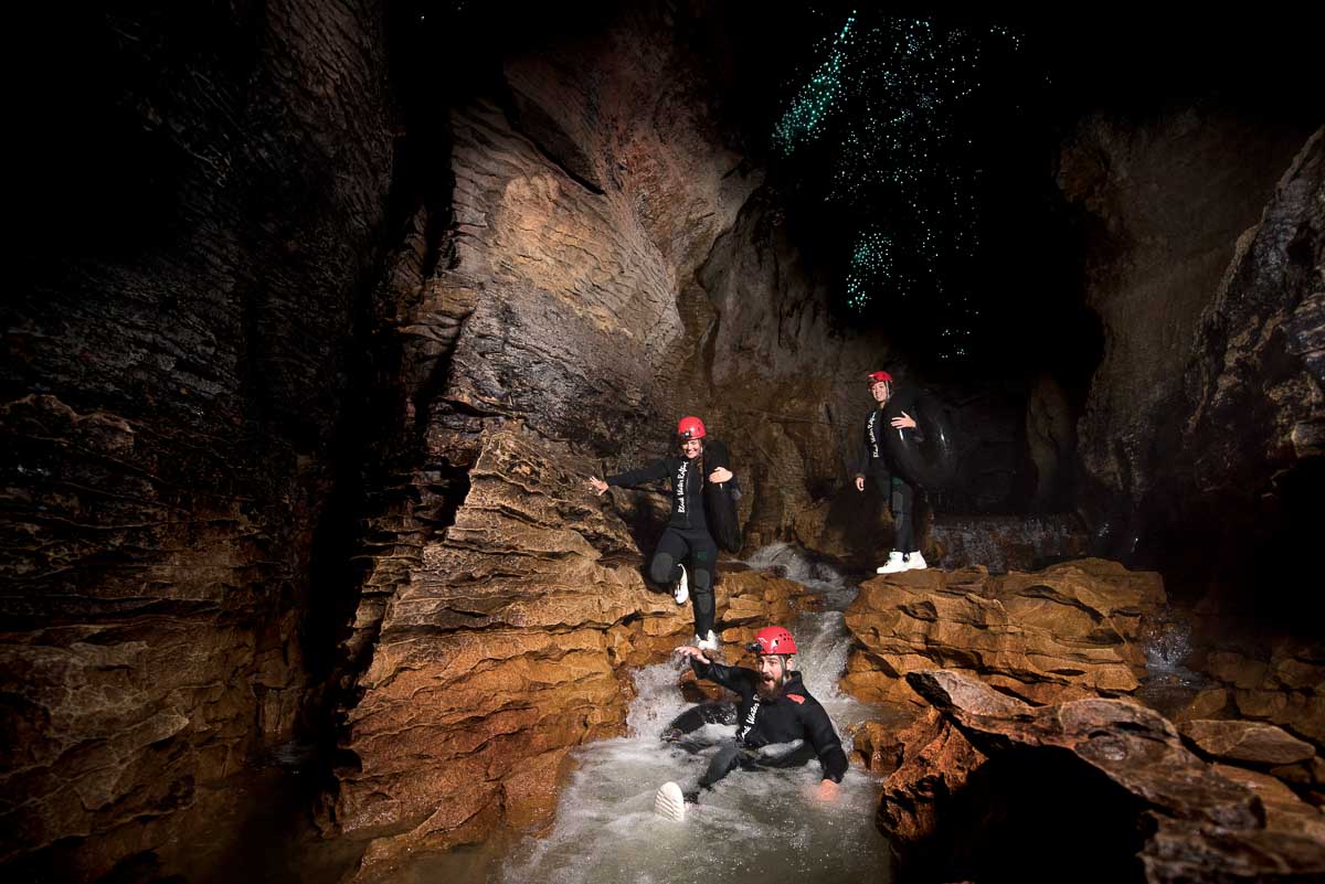 Waterfall Jumping in Ruakuri Caves - New Zealand Itinerary North Island