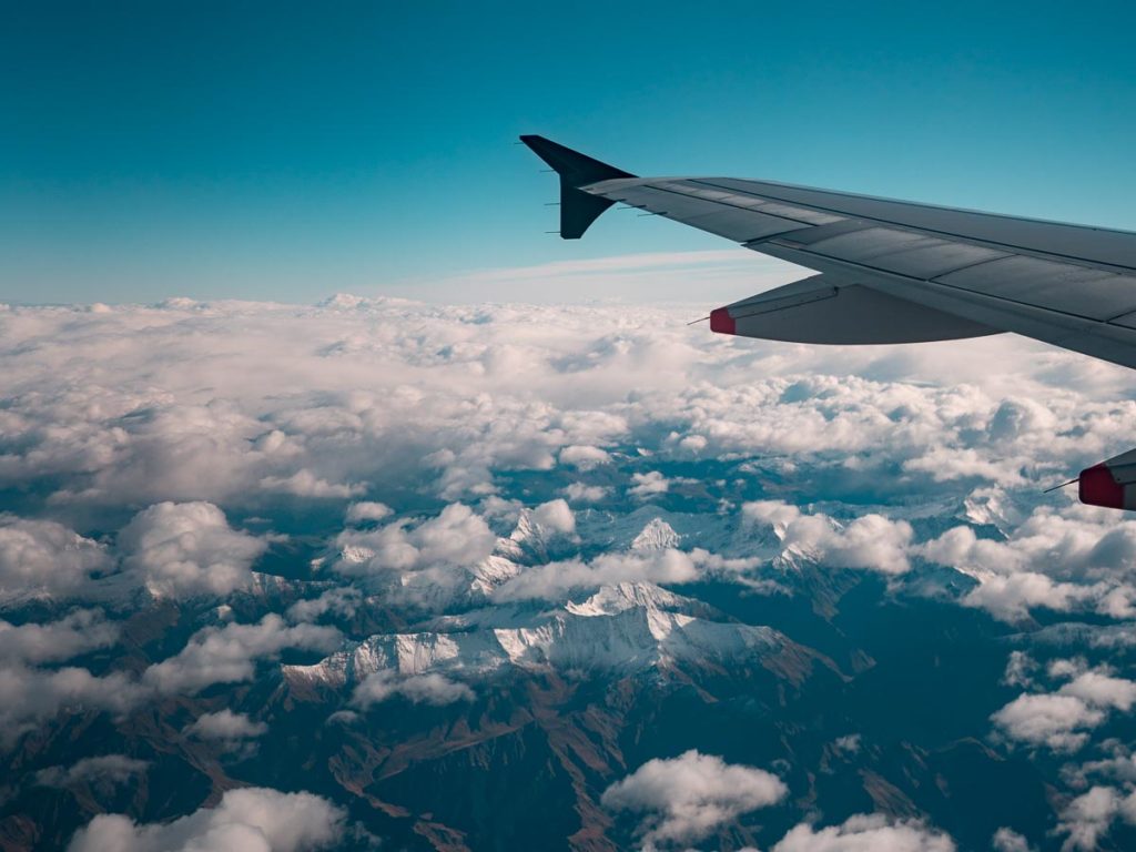 Airplane window view - travelling in retirement