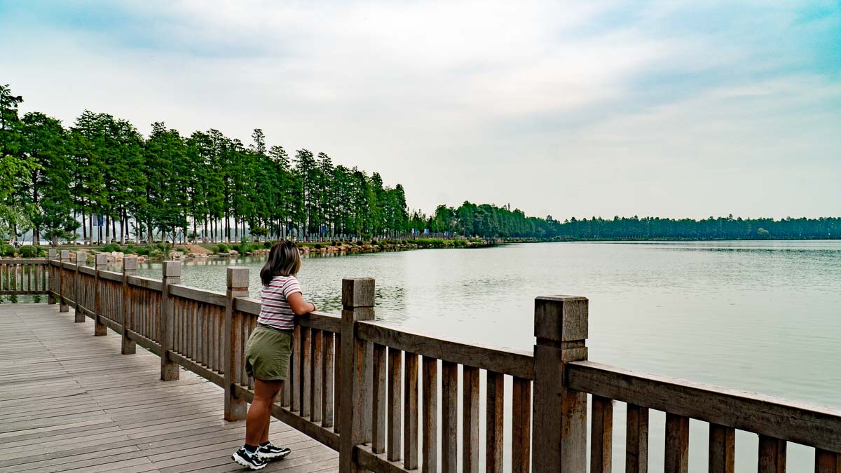 Chloe at East Lake - Things to do in Wuhan - Central China Itinerary