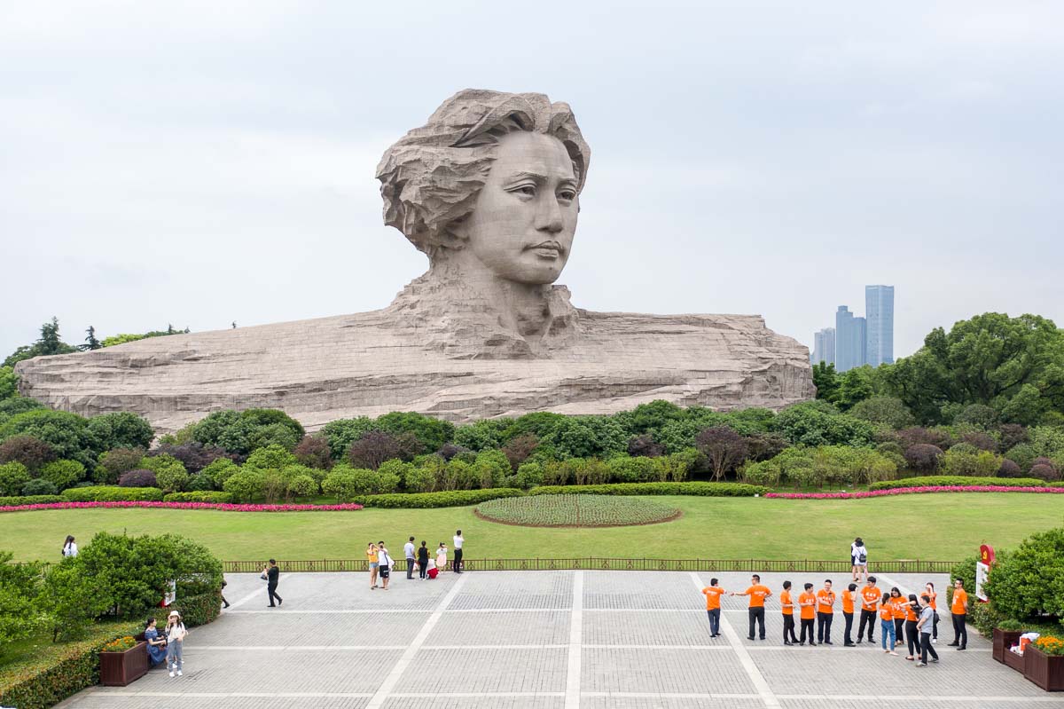 Drone of Mao Statue - Changsha Guide - Mao Zedong