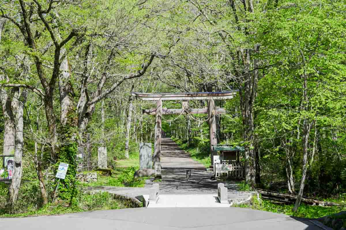 Entrance to the Okusha Leg of the Five Shrines Walk in Togakushi - Nagano Itinerary for Couples Kamikochi Norikura Matsumoto