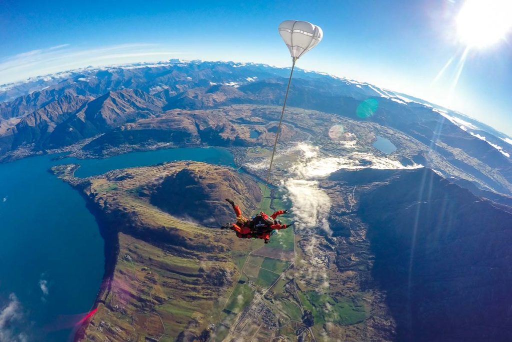 Freefalling over Queenstown New Zealand Best Things to Do Bucket List Road Trip