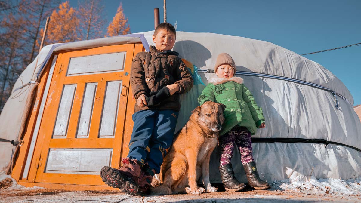 Kids Outside Ger - Mongolia Itinerary