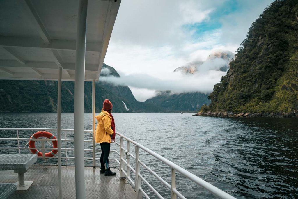 Girl at the Deck of Milford Sound Scenic Cruise