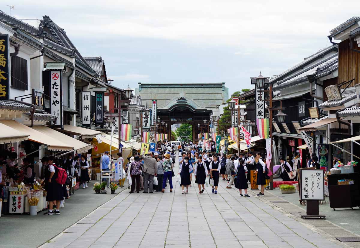 Nakamise Row of Shops Towards Zenkoji in Nagano - Nagano Itinerary for Couples Kamikochi Norikura Matsumoto