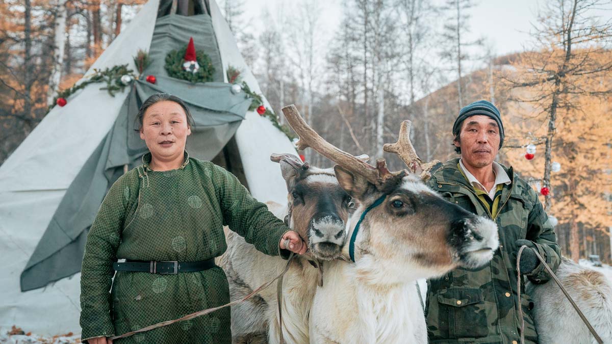 Reindeer Herder Couple - Mongolia Itinerary