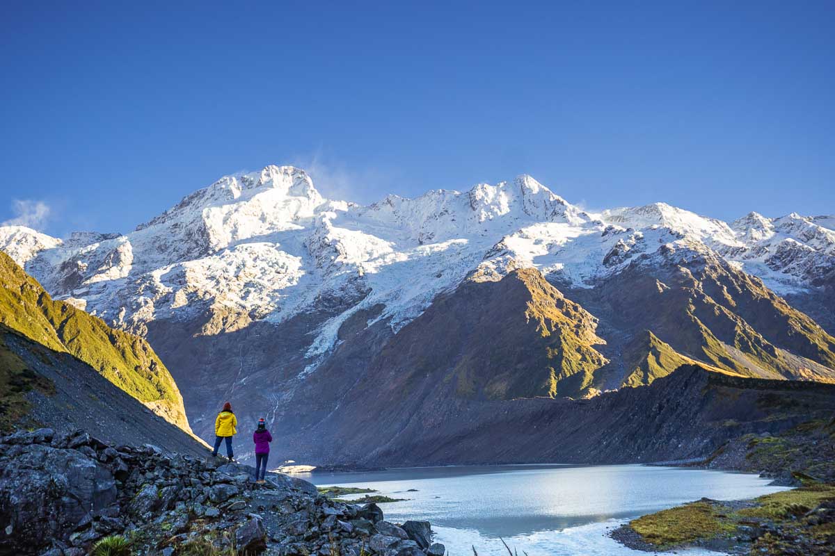 Snow-capped Mountains at Mount Cook NZ South Island - New Zealand Itinerary North Island