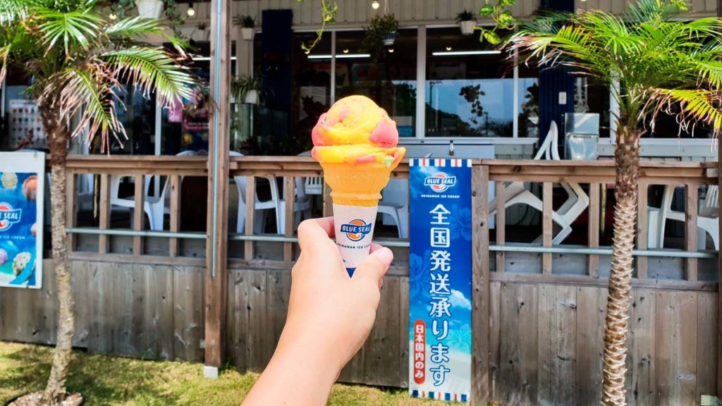 Blue seal ice cream cone - Okinawa Guide