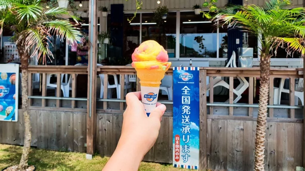Blue seal ice cream cone - Okinawa Guide