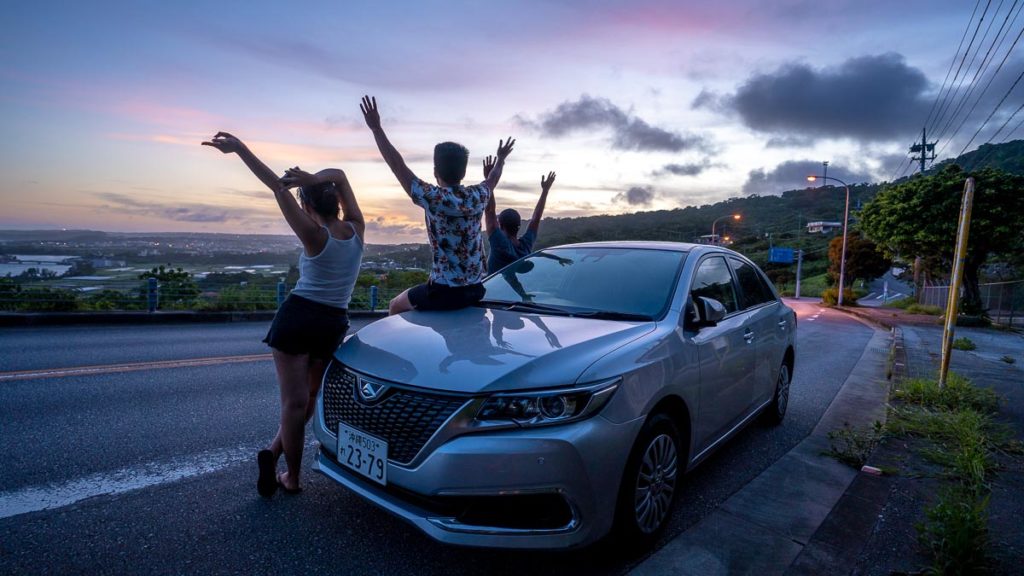 Boy Band Shot in Sunset - Okinawa Itinerary