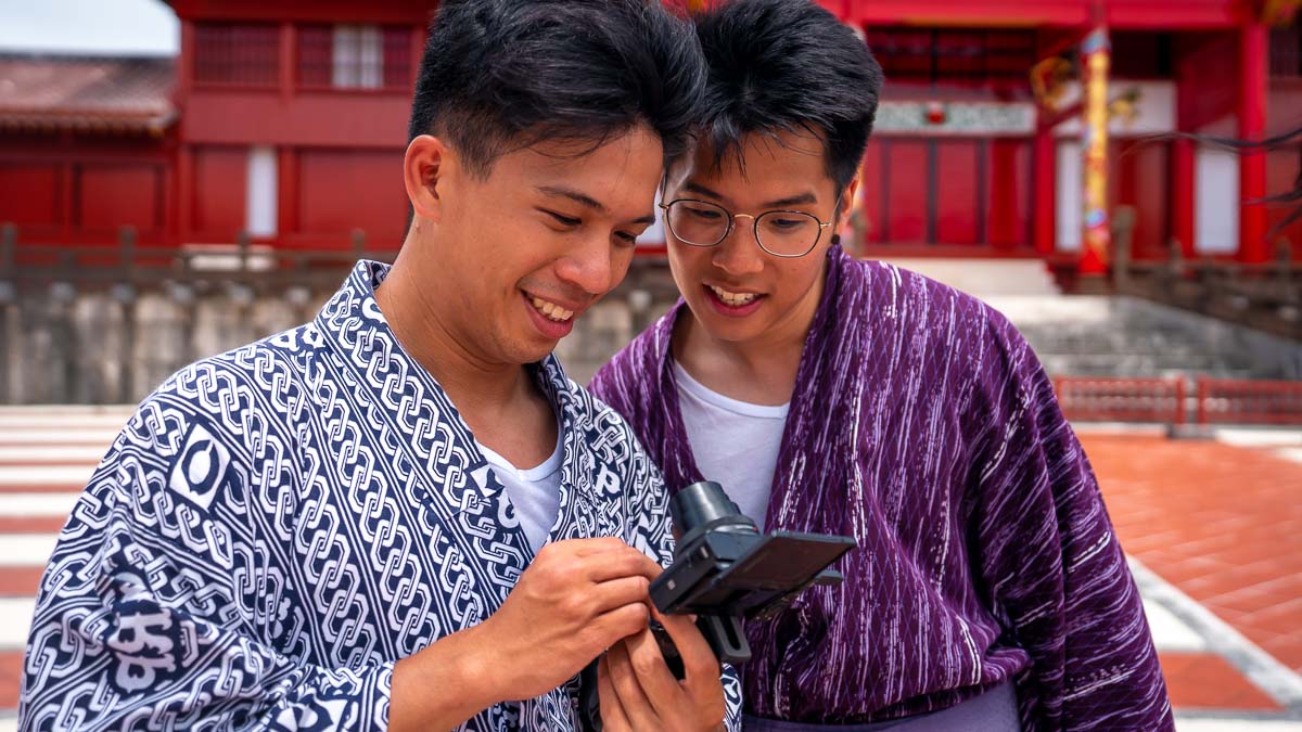 Looking at Selfies at Shurijo Castle