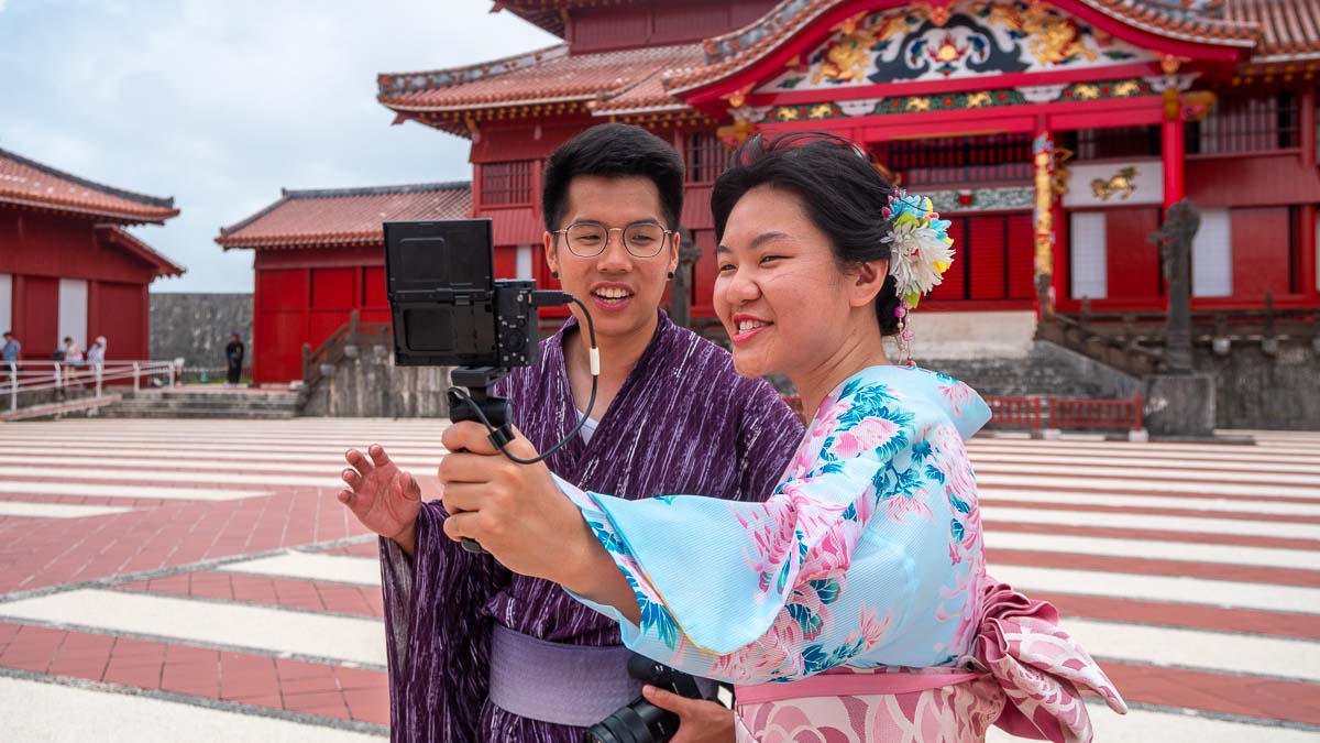 Vlogging at Shurijo Castle