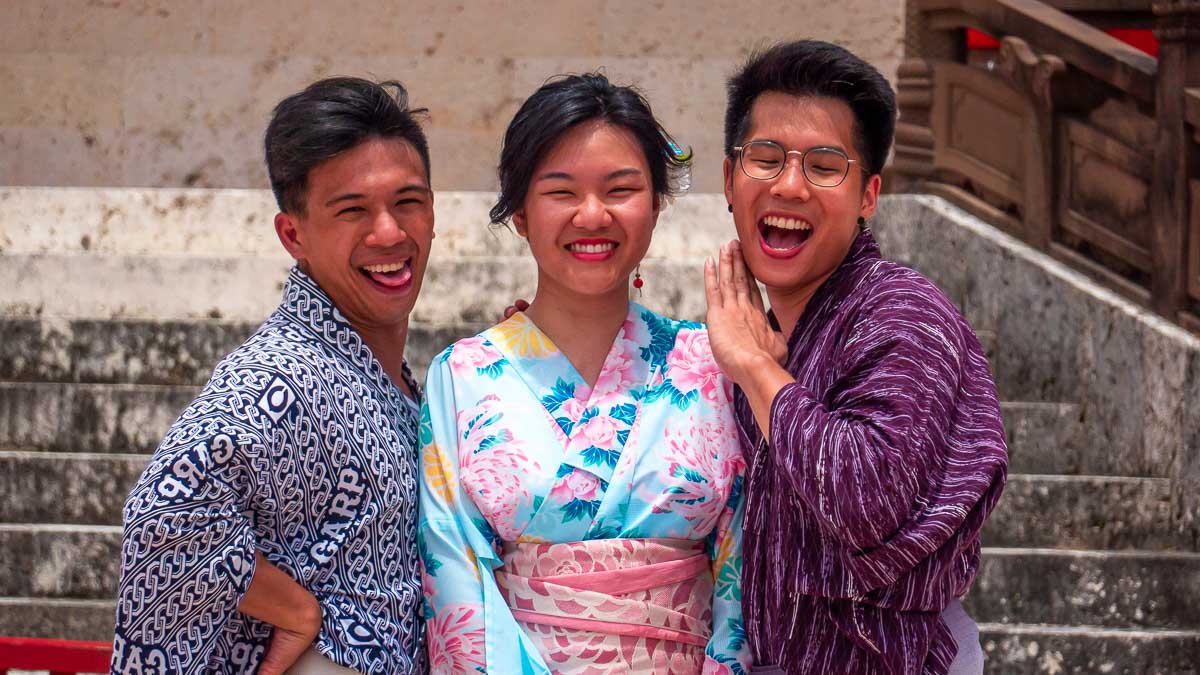 Wearing Yukatas at Shurijo Castle