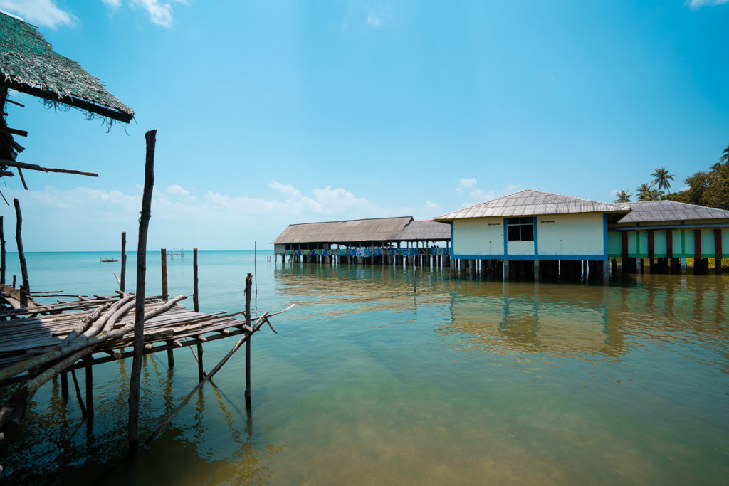 Having lunch at Aneka Seafood Restaurant, situated on a kelong