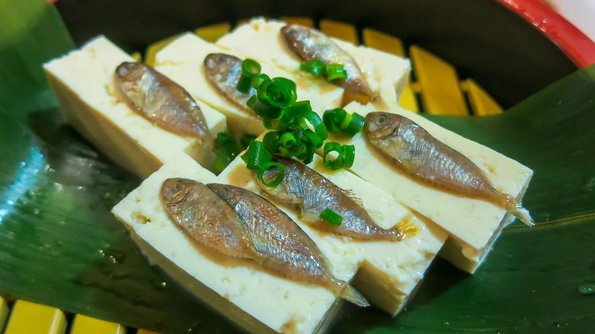 Sukugarasu Fermented Fish on Tofu - Okinawa Food Guide