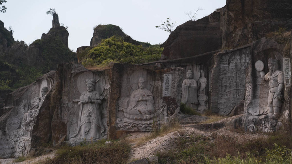 Yangshan Stone Quarry with intricate Buddha Statues