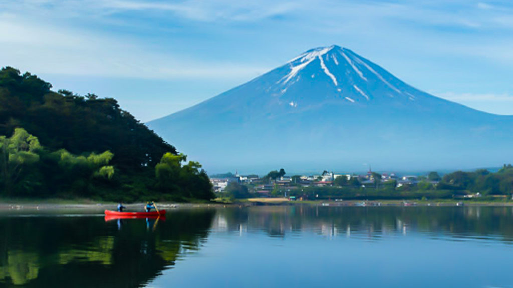 Canoeing by the lake 