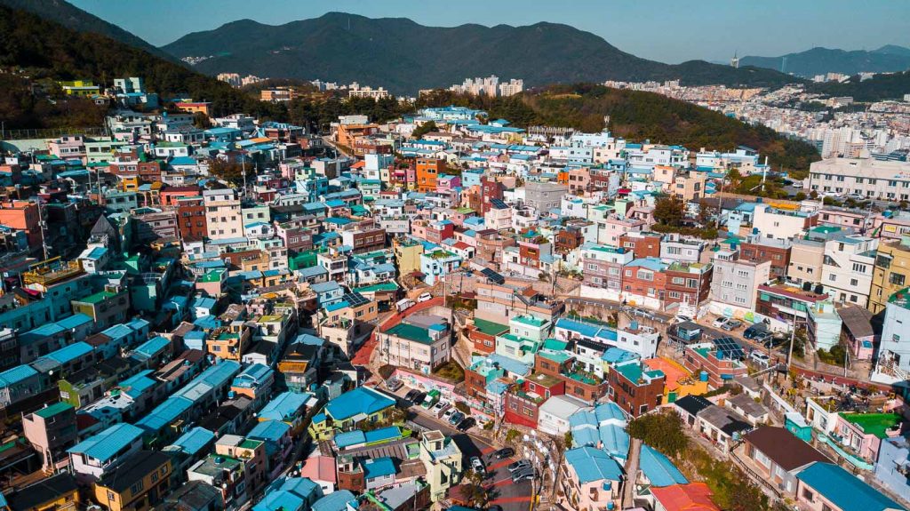 Drone Shot of Gamcheon Culture Village - Things to do in Korea