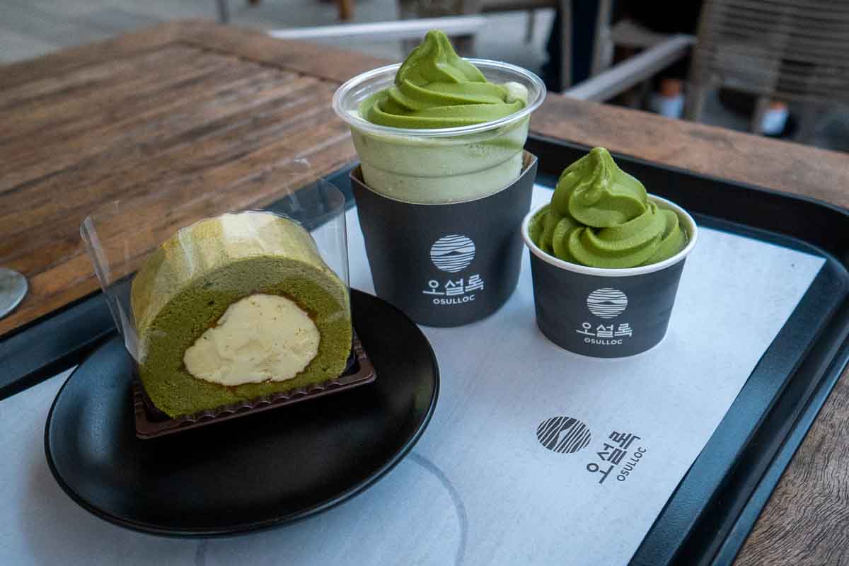 Green Tea Desserts at Osulloc Tea Museum - Jeju Itinerary