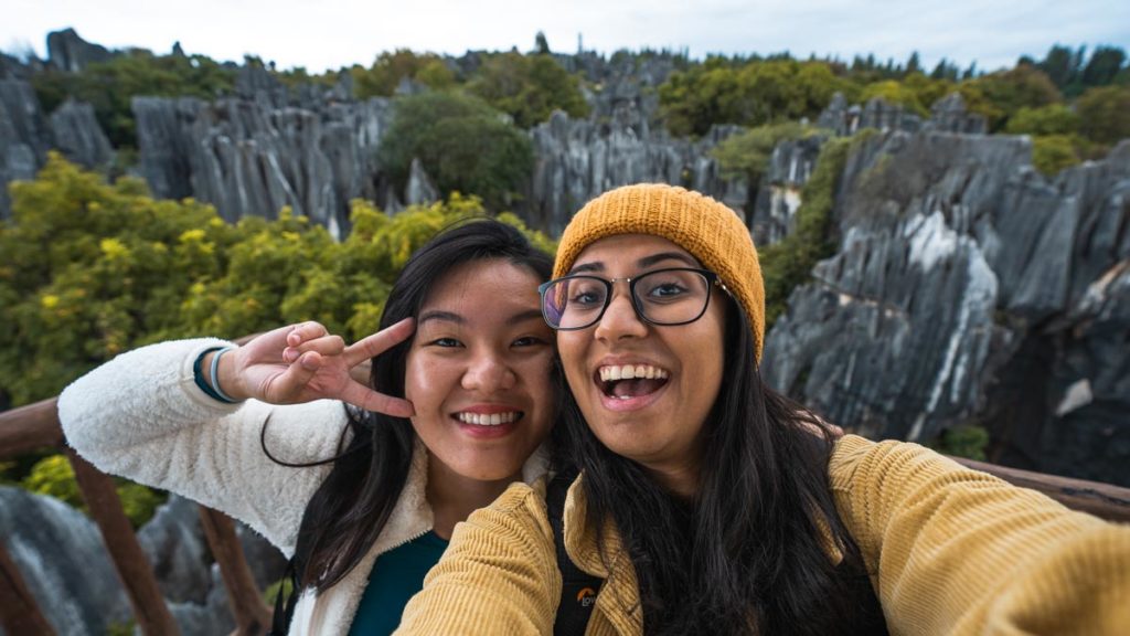 Kunming Stone Forest (Selfie from Pavilion) - Yunnan Nature