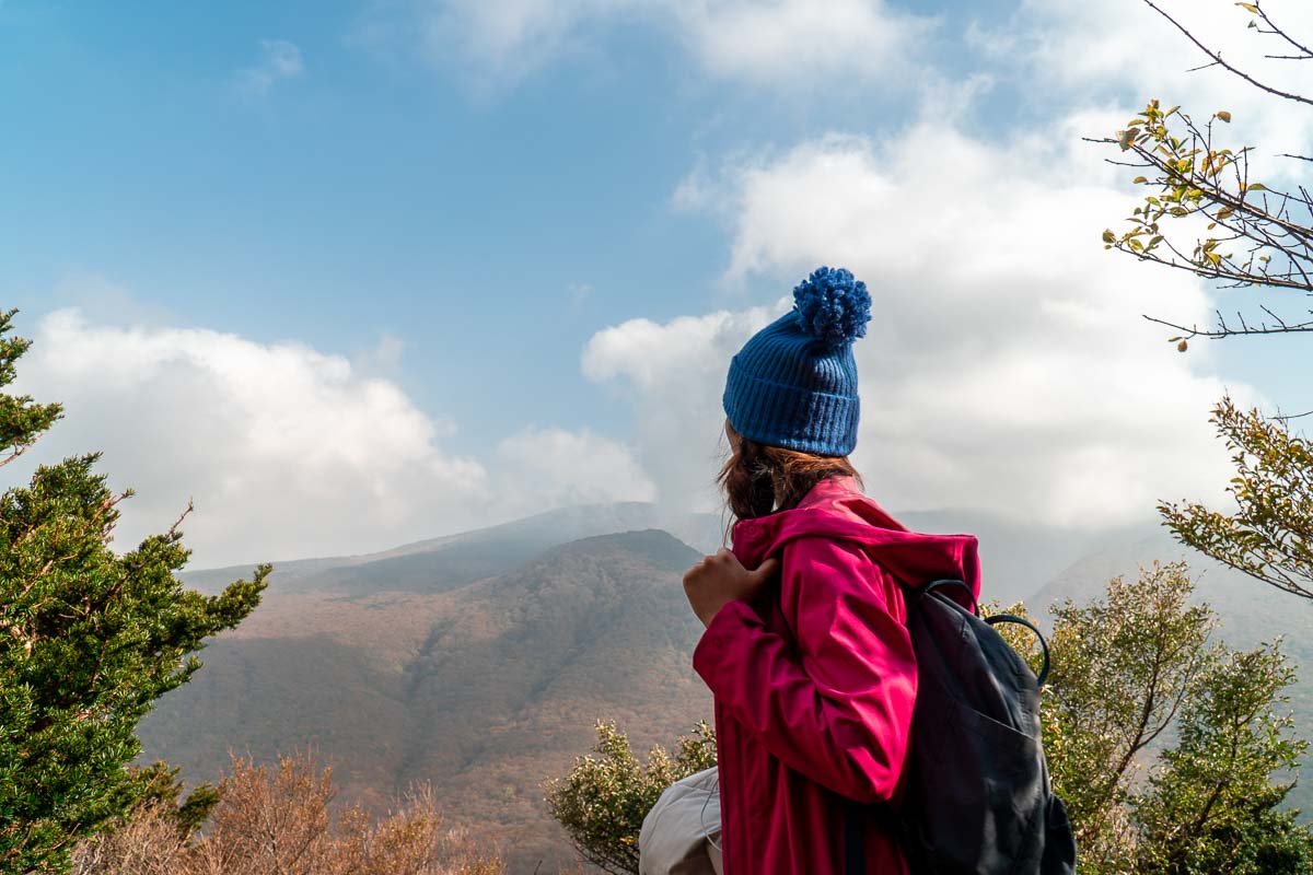 Looking out at Mt Hallasan Trail