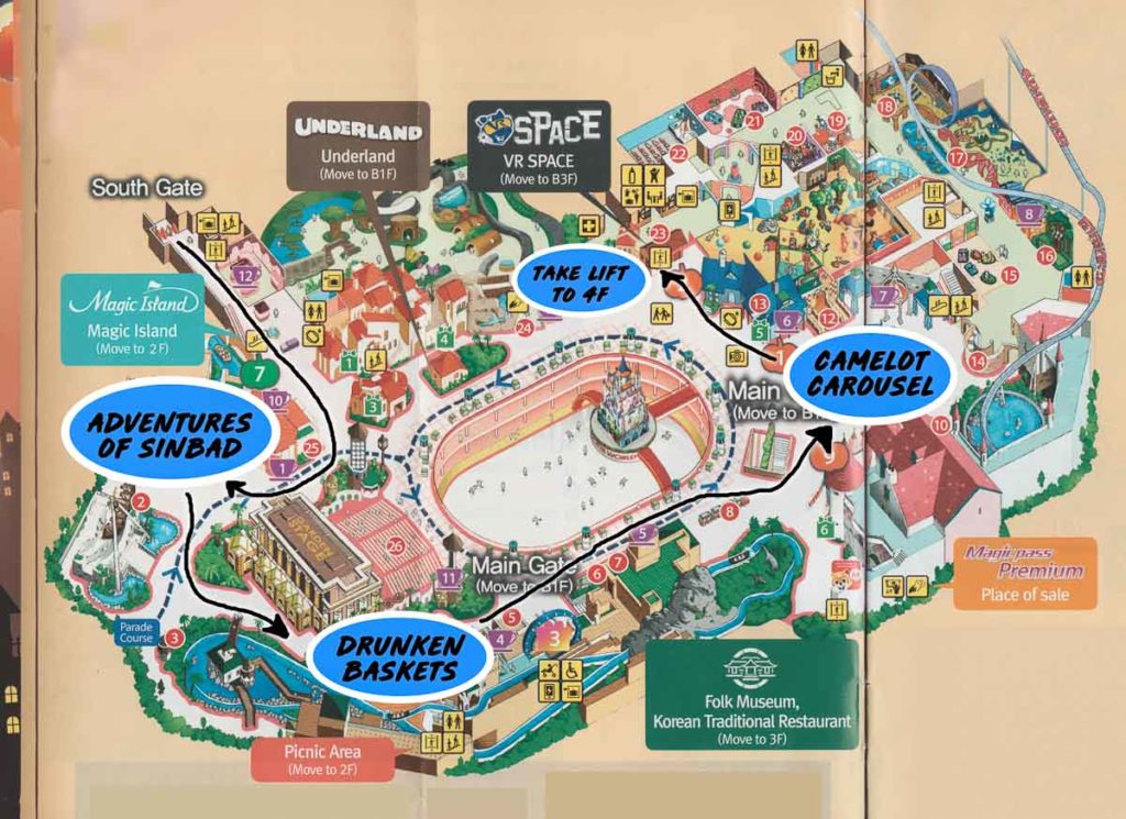 Lotte World Chill Route Map 1 - Lotte World Guide