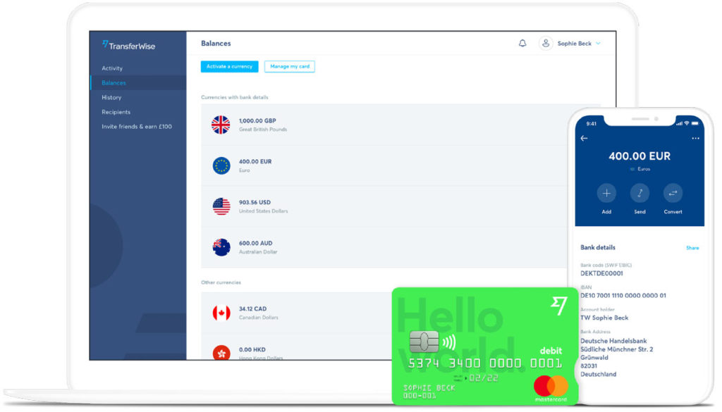 TransferWise Platinum Debit Card Multi-currency Travel Card
