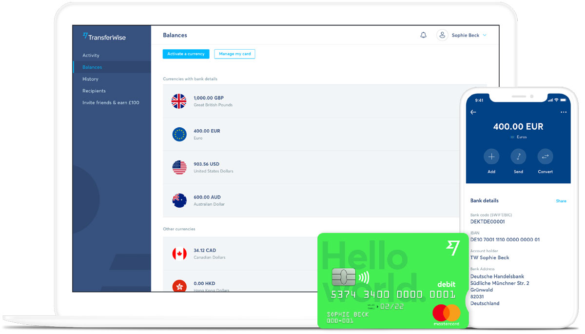 TransferWise Platinum Debit Card Multi-currency Travel Card