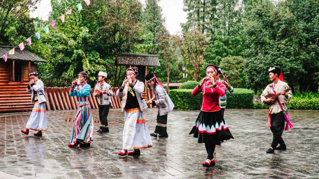 Tribal dance performance in Yunnan Nationalities Village China Things to do in Kunming city