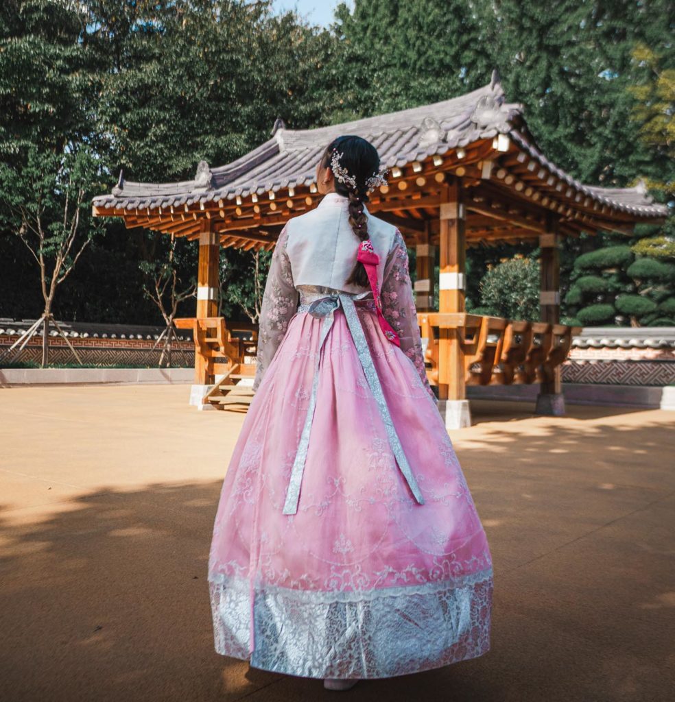 Walking around Busan in a Hanbok