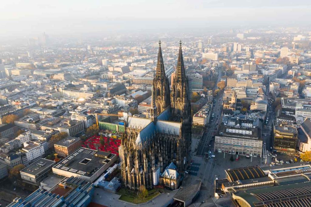 Cologne Cathedral Drone Shot