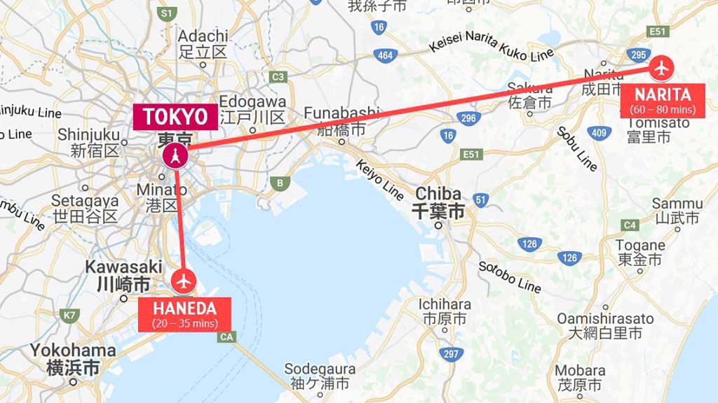 Tokyo Haneda and Narita airport time taken to city - Japan Travel Tips Peak Season