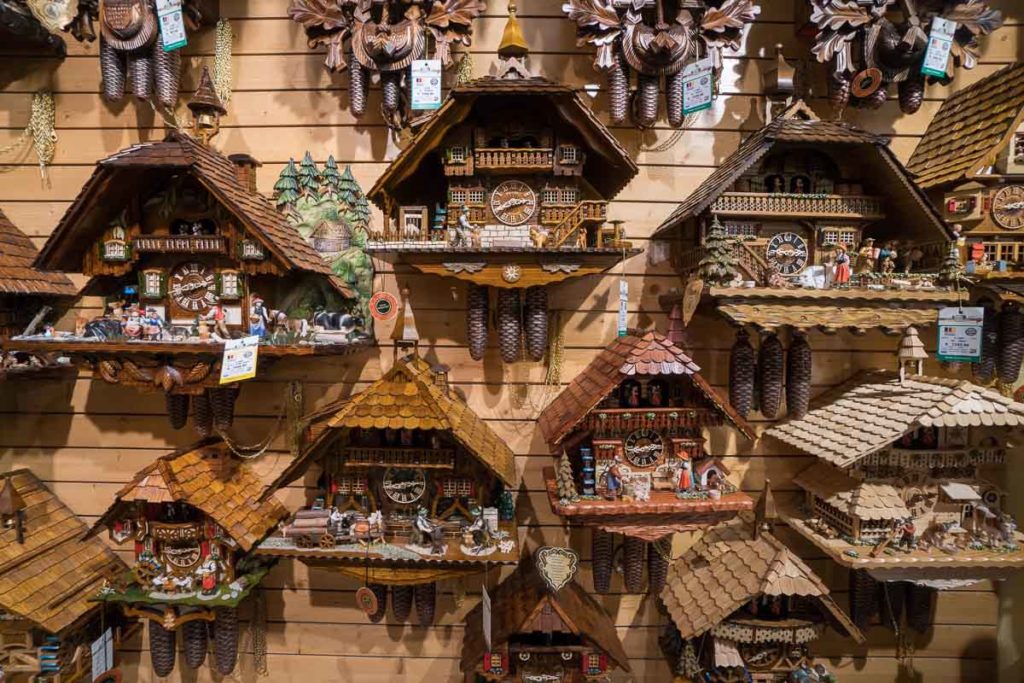 Cuckoo Clocks inside the House of 1000 Clocks in Triberg