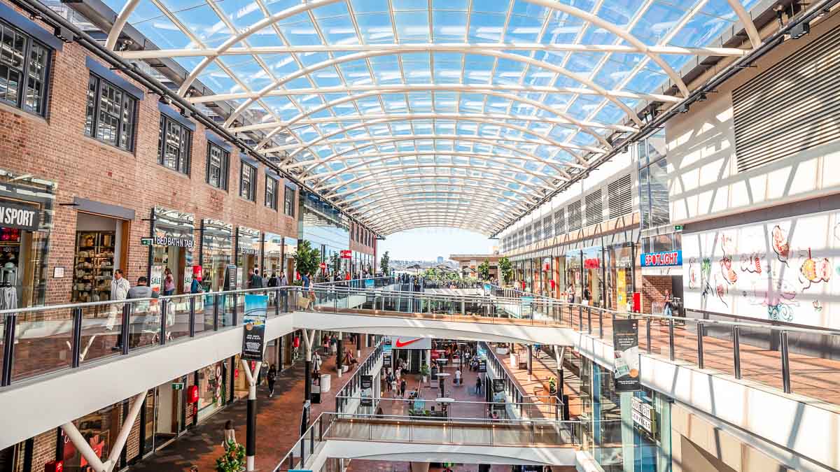 Inside of shopping mall Birkenhead Point Brand Outlet - Best card for overseas spending