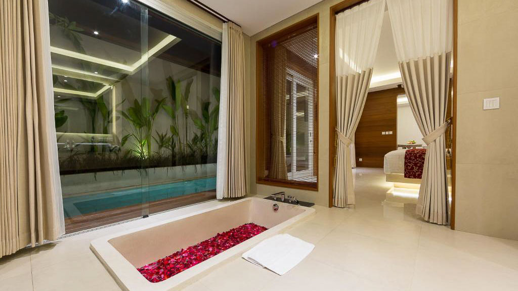 Sithala Villa Seminyak Bathroom with Tub - Bali Accommodation Guide
