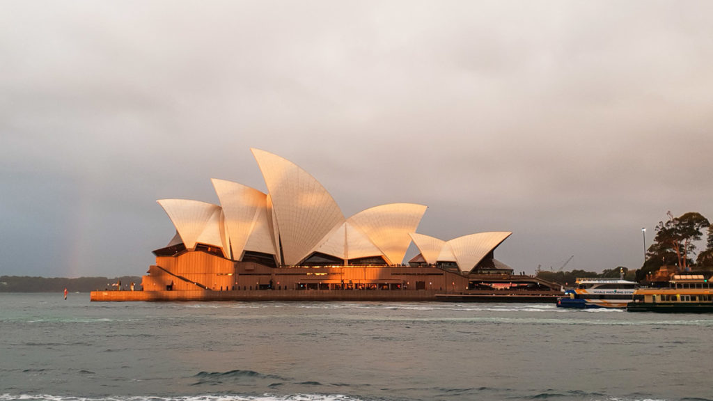 Sydney Opera House during golden hour - Australia reopening