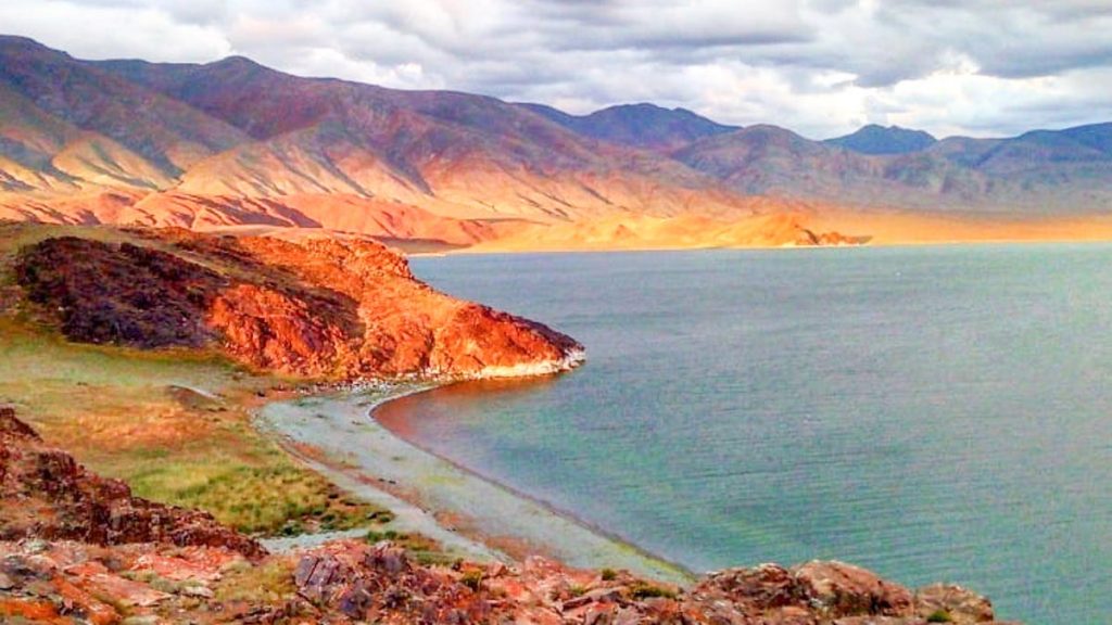 Colourful Tolbo Lake with Mountains - Discovering Mongolia