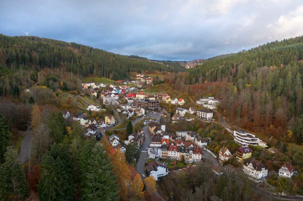 View of Triberg from the drone - Germany Itinerary