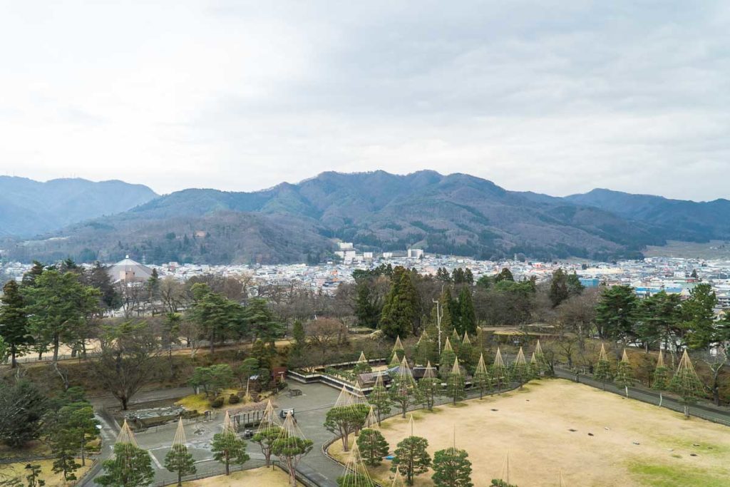 View from Tsuruga Castle Tower - South Tohoku Japan Guide
