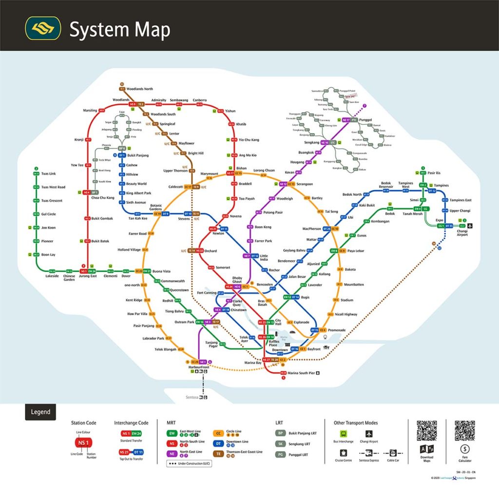 Singapore MRT Map - Singapore Itinerary