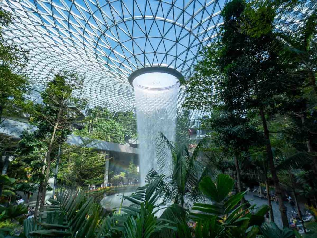 Changi Airport Jewel Waterfall -Singapore Things to do
