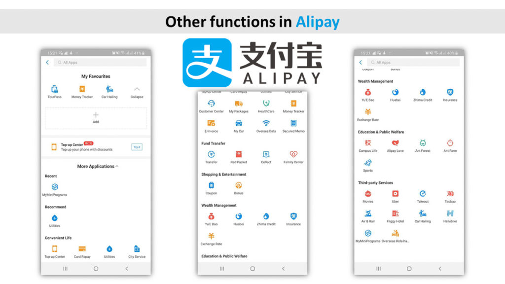 Functions of Alipay - Alipay WeChat Pay in China for Tourists