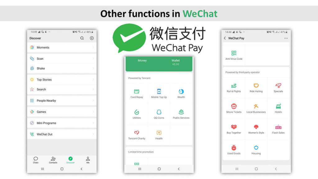 Functions of WeChat - Alipay WeChat Pay in China for Tourists